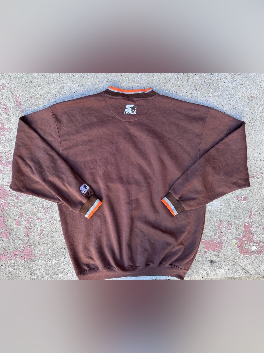 Vintage 90s Starter Pro Line Cleveland Browns Sweatshirt Mens XL Crewneck Brown - Picture 3 of 12